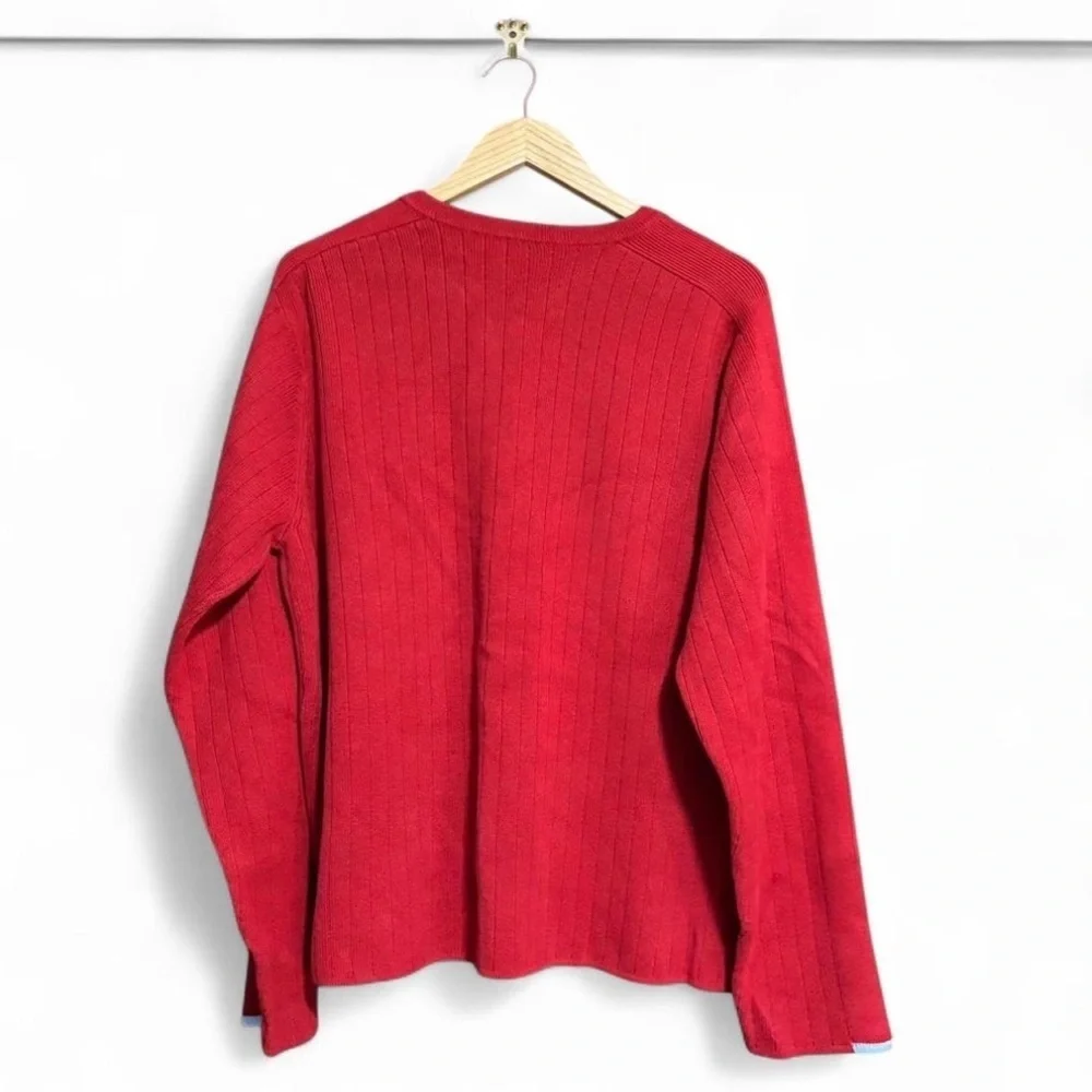Vintage y2k Abercrombie & Fitch Boxy Relaxed Fit Rib Knit Sweater Mens L Red A&F